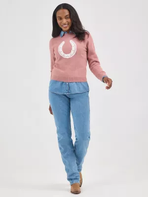 Women's Wrangler Retro® Horseshoe Sweater in Pink