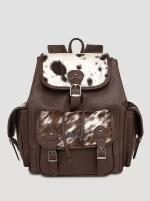 Womens Cowhide Drawstring Backpack:Brown:One Size