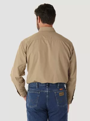Wrangler® RIGGS Workwear® FR Flame Resistant Twill Solid Work Shirt in Khaki