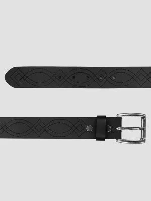 Mens Boot Stitch Belt:Black:38