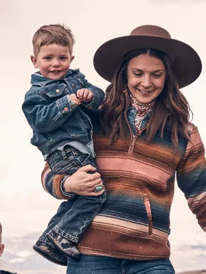 Baby Boy Long Sleeve Classic Denim Jacket in Dark Blue