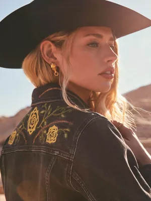 Wrangler® x Yellow Rose by Kendra Scott Trucker Jacket in Faded Black