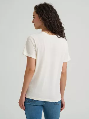 Womens Wrangler Kabel Logo Reg Fit Tee:Egret Heather:3XL