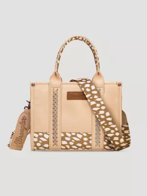 Fawn Print Trim Tote Bag:Tan:One Size