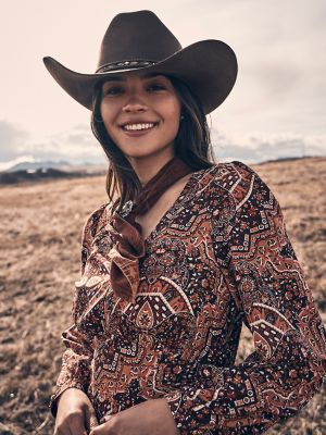 Women's Ruffle Accent Maxi Dress in Brown