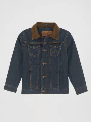 Boy’s Wrangler® Blanket Lined Denim Jacket in Rustic Blue