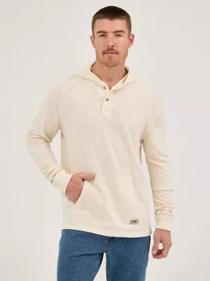 Men's Lightweight Hooded Pullover in Ecru