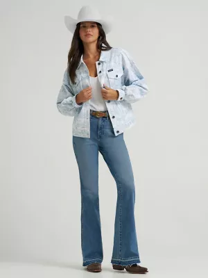 Women's Wrangler Country Toile Denim Relaxed Fit Jacket in White