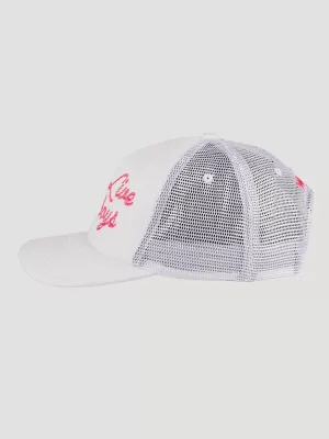 Womens Long Live Cowboys Baseball Cap:White:One Size