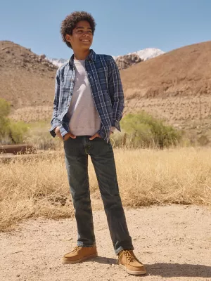 Boy's Wrangler® Five Star Classic Straight Fit Jean (8-16) in Sunkissed Denim