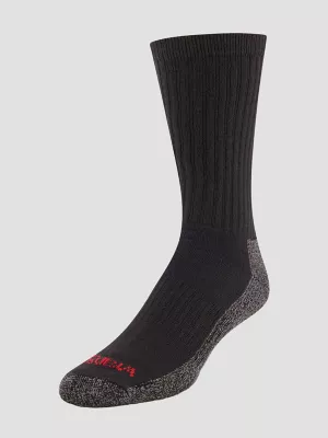 Mens Ultra Dry Crew Sock 6 Pack:Black:One Size