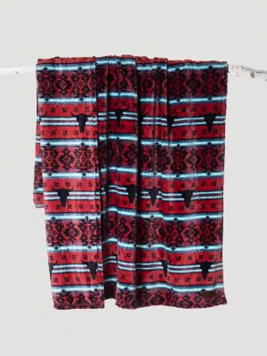 Wrangler Unlined Plush Blanket:Red Checotah:One Size