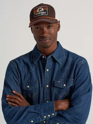 Sunset Trucker Baseball Cap:Dark Brown:One Size