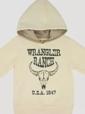 Wrangler Toddler Boy's Graphic Hoodie in Vanilla Ranch