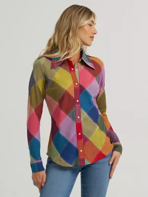 Wrangler x Lainey Wilson Harlequin Western Snap Shirt in Harlequin