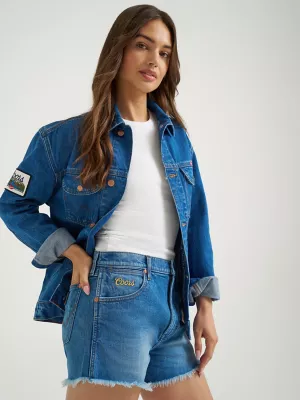 Wrangler x Coors Reworked Short in Golden Blue