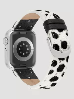 Cow Hair Studded Universal Watchband:Black/White:One Size: