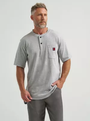 Wrangler® RIGGS Workwear® Short Sleeve Henley in Ash Heather