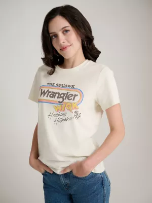 Wrangler x Stranger Things Logo Tee in Retro White