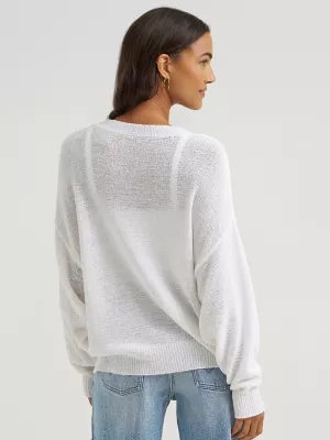 Women's Wrangler Gauzy Knit Sweater in White