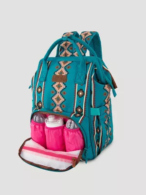 Southwestern Print Backpack:Turquoise:One Size