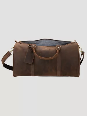 Leather Duffle Bag:Brown:OneSize