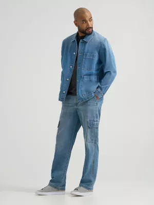 Men's Utility Denim Cargo in Mid Blue