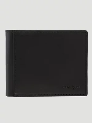 Mens Embossed Logo Bifold Wallet:Black:ONE SIZE