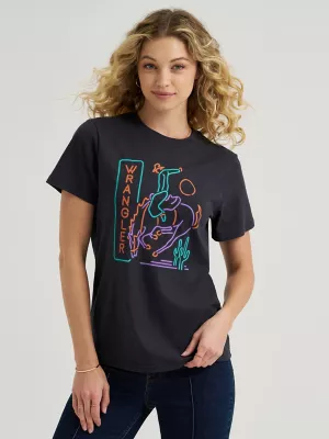 Women's Neon Sign Graphic Tee in Phantom