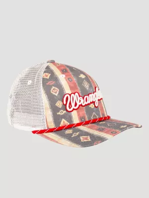Southwest Print Baseball Cap:Red/White/Blue:One Size