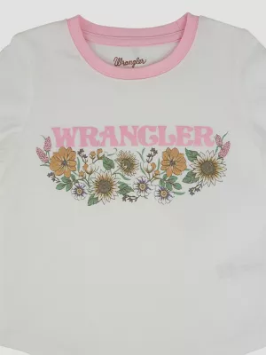 Wrangler Toddler Girl's Long Sleeve Graphic Tee in Sunflower