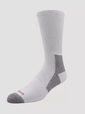 Mens Athletic Crew Sock 6 Pack:White:One Size