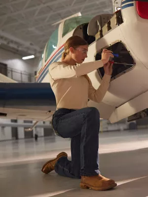 Women's Wrangler® FR Flame Resistant Long Sleeve Henley in Sand