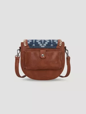 Laser Cut Printed Fringe Cross Body:Denim:One Size