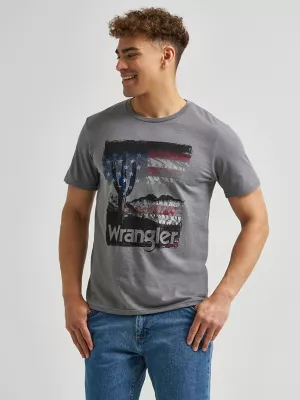 Men's Desert Flag Graphic T-Shirt in Pewter
