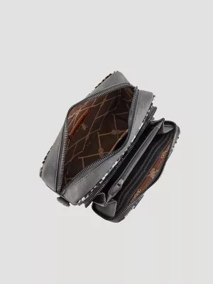 Zig Zag Print Cross Body:Grey:One Size: