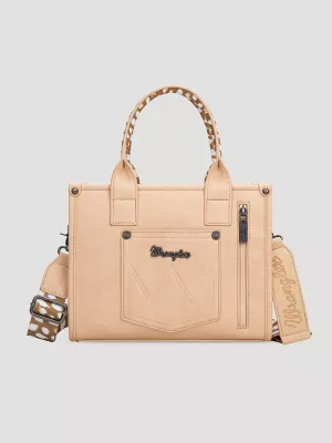 Fawn Print Trim Tote Bag:Tan:One Size