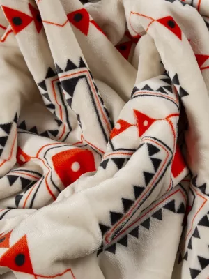 Wrangler Santa Fe Sherpa Throw Blanket:White:One Size