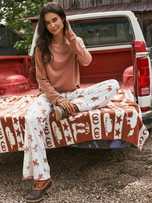 Women's Pajama Set in White/Brown