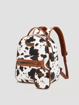 Cow Print Backpack:Pink:One Size:
