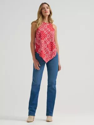 Women's Wrangler Allover Bandana Print Tank in Red