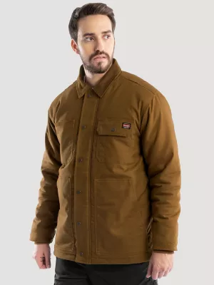 Men's Corduroy Collar Workwear Barn Coat in Brown Rubber