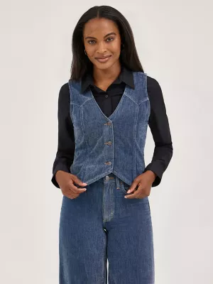 Women's Wrangler Airy Denim Vest in Blue