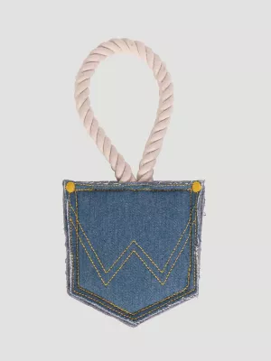 Denim Pocket Rope Pet Toy:Blue:One Size