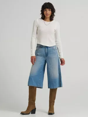 Women's Denim Culotte in Shimmerstone