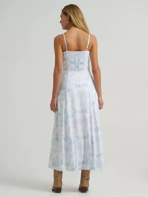 Women's Western Tank Maxi Dress in Country Toile