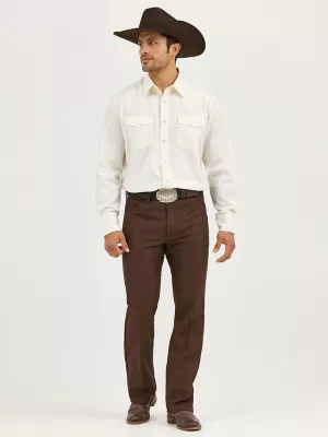 Wrangler® Western Long Sleeve Western Snap Dobby Stripe Shirt in Tan (Light)