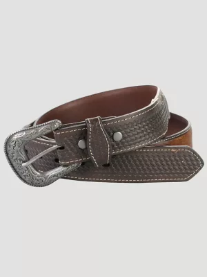 Men's Calf Hair Belt in Brown