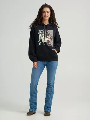 Women's Wrangler Western Graphic Hoodie in Black Layers