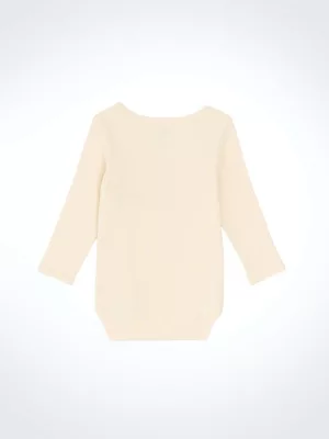 Baby Girl Long Sleeve Desert Graphic Knit Bodysuit in Oatmeal